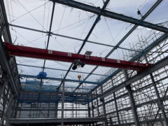 兵庫県姫路市の新築現場に4.8t天井クレーンを設置